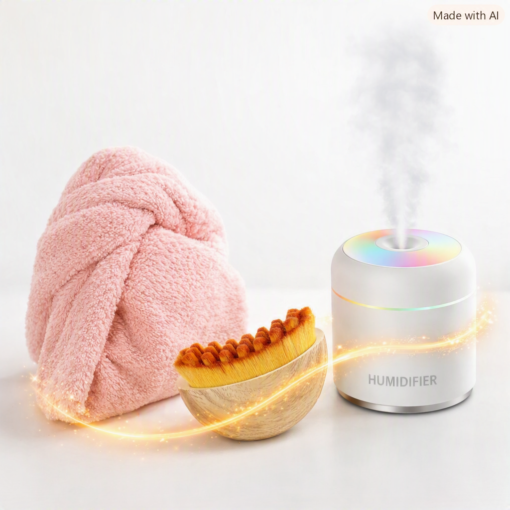 Signature Orchidée: Brosse lymphatique, Serviette microfibre & Humidificateur