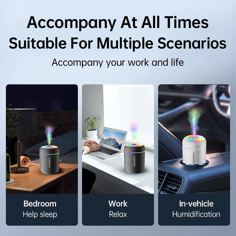 Humidificateur USB 180 ml – Diffuseur d'Arôme & Brumisateur Silencieux