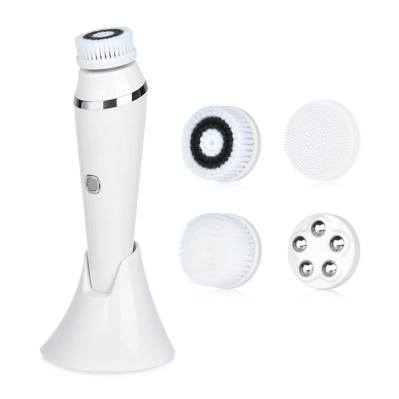 Brosse Sonique Visage 4 en 1 – Nettoyage, Massage & Exfoliation Électrique